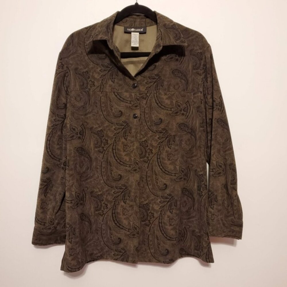 2/$20 sag harbor paisley button down shirt jacket
